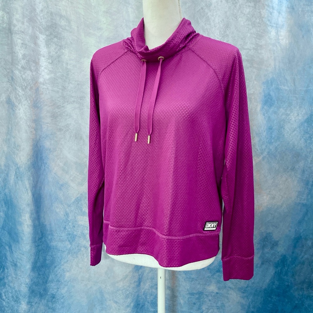😍Best Price😍 DKNY Sport Women’s Honeycomb Mesh Funnel-Neck Sweatshirt Athletic